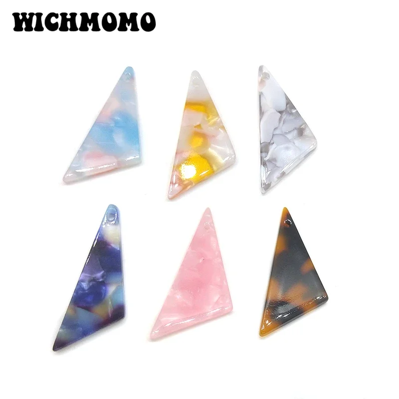 2021 موضة 6 قطع 27 مللي متر جودة عالية مثلث حمض الخليك الراتنج السلس دلايات المعلقات DIY بها بنفسك القرط مجوهرات اكسسوارات