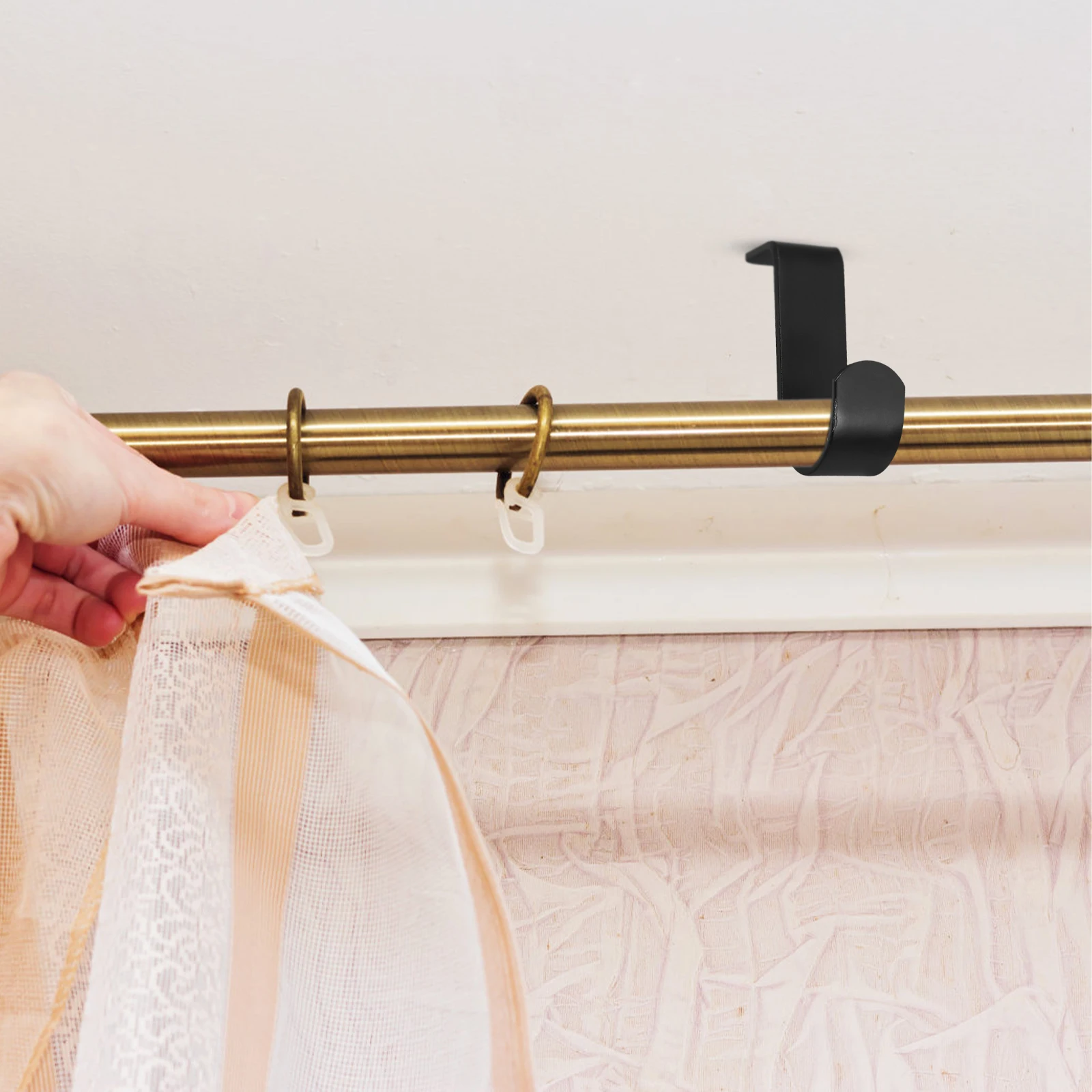 

3 Pcs Curtain Rod Accessories Stainless Steel Brackets Holders for Wall Heavy Duty Thickened Single Rod Compatible Hardware