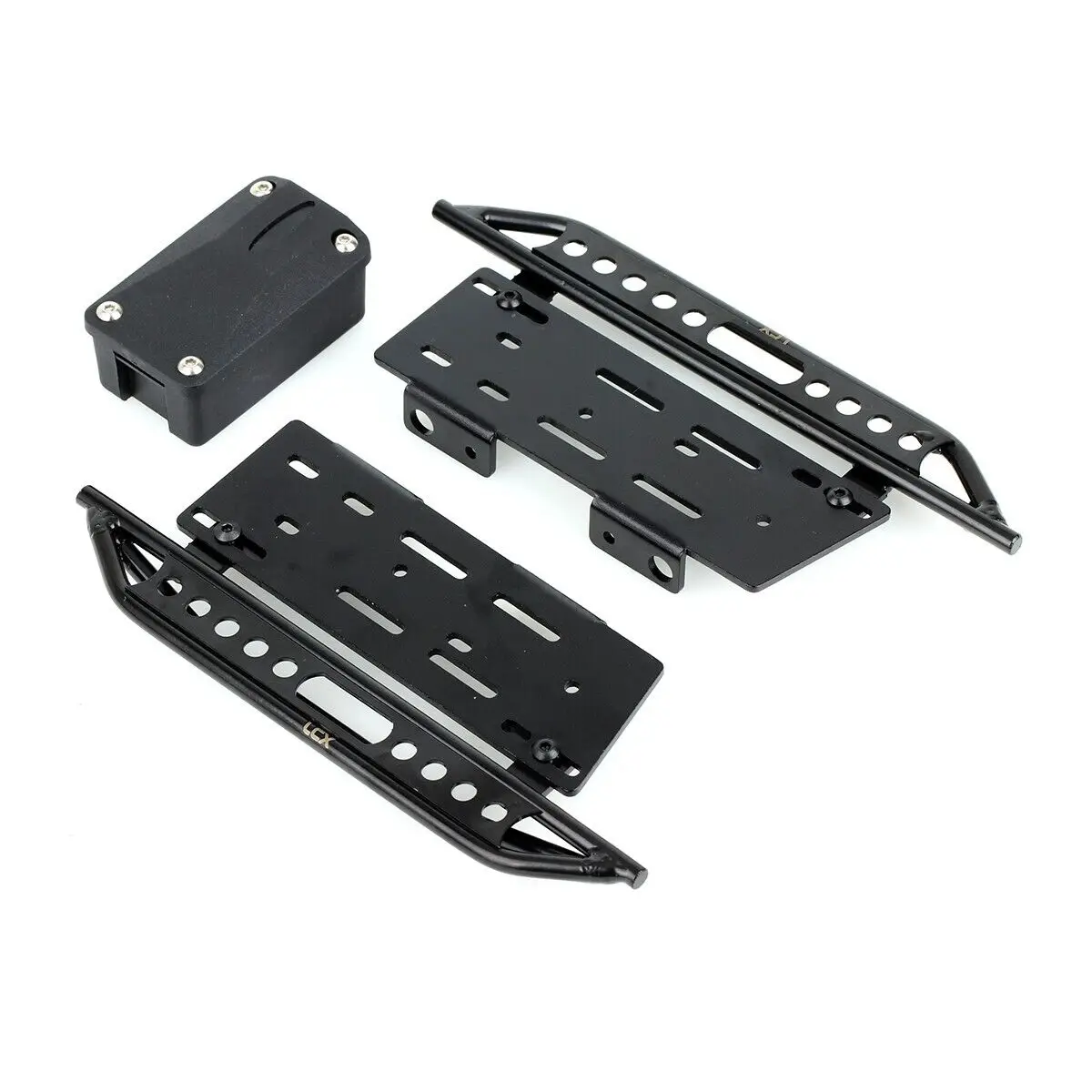 LCX Racing 1/10 RC Crawler Metal Rock Sliders Side Step Foot-Plate for Axial SCX10 II 90046 90047 Upgrades Parts Accessories