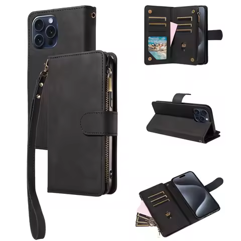 PU Leather Phone Case for Samsung GalaxyA13 A14 A15 A22 A32 S22 S23 S24 S25 M33 NOTE10 Skin Feel Zipper Flip Wallet Phone Case