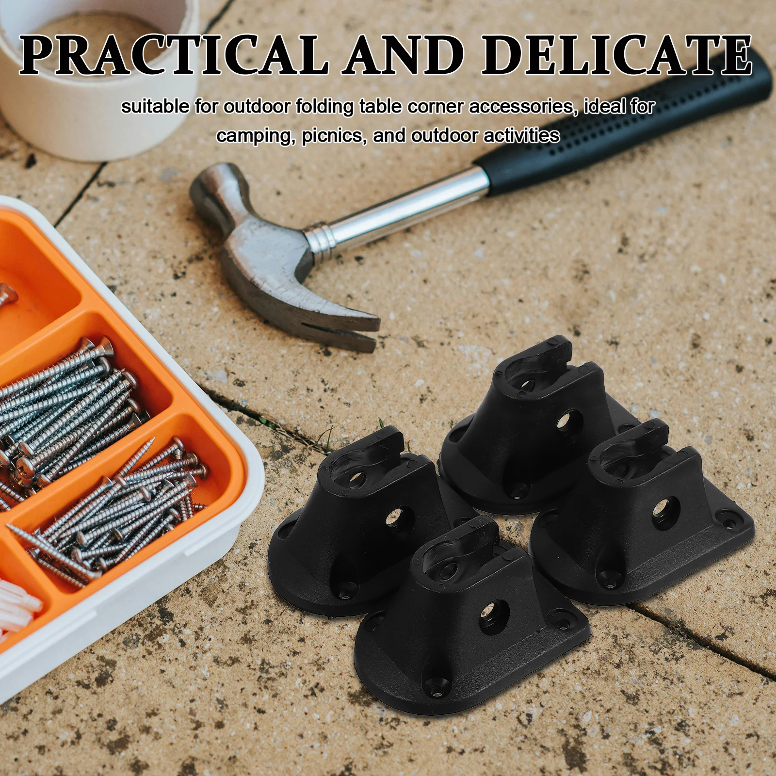 4er-Set Klapptischhalterung, Eckzubehör für Camping im Freien, Picknicks, Laptop-Ständer, langlebige Hardware-Stützhalterungen