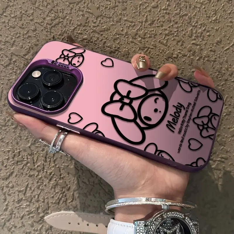 سانريو Kawaii مرحبا كيتي حالة الهاتف المحمول أنيمي الكرتون بلدي ميلودي جميل رائعة الهاتف الغطاء الواقي مع حقيبة المواد