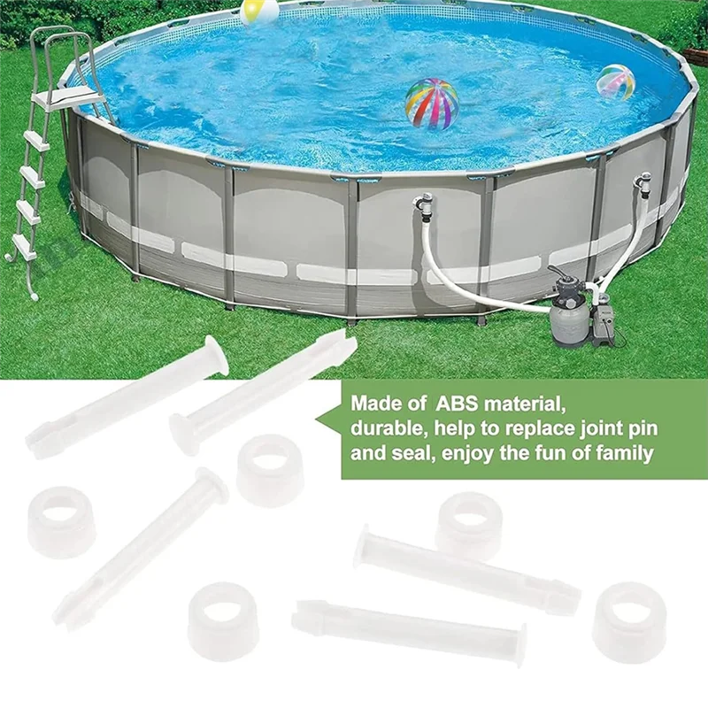 

36Pcs Plastic Pool Joint Pins & Pool Rubber Seals For Intex 13Inch-24Inch 28270-28272 Pools Replacement Parts(2.36 Inch)
