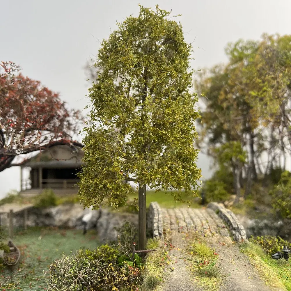 2Pcs H11.5CM Miniature Phoebe zhennan Tree Model Realistic Foliage For HO/N Scale Model Trains/Dioramas/Wargame Terrain Sceneny