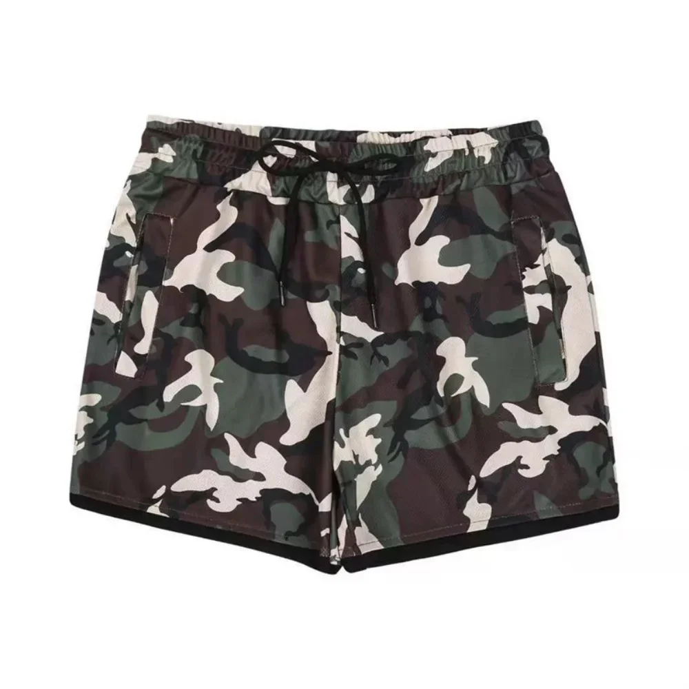 Men's Fitness Shorts Quick-Drying Beach Pants Gym Short Pants Mesh Breathable Sports Shorts Men Sportswear Summer Running Shorts