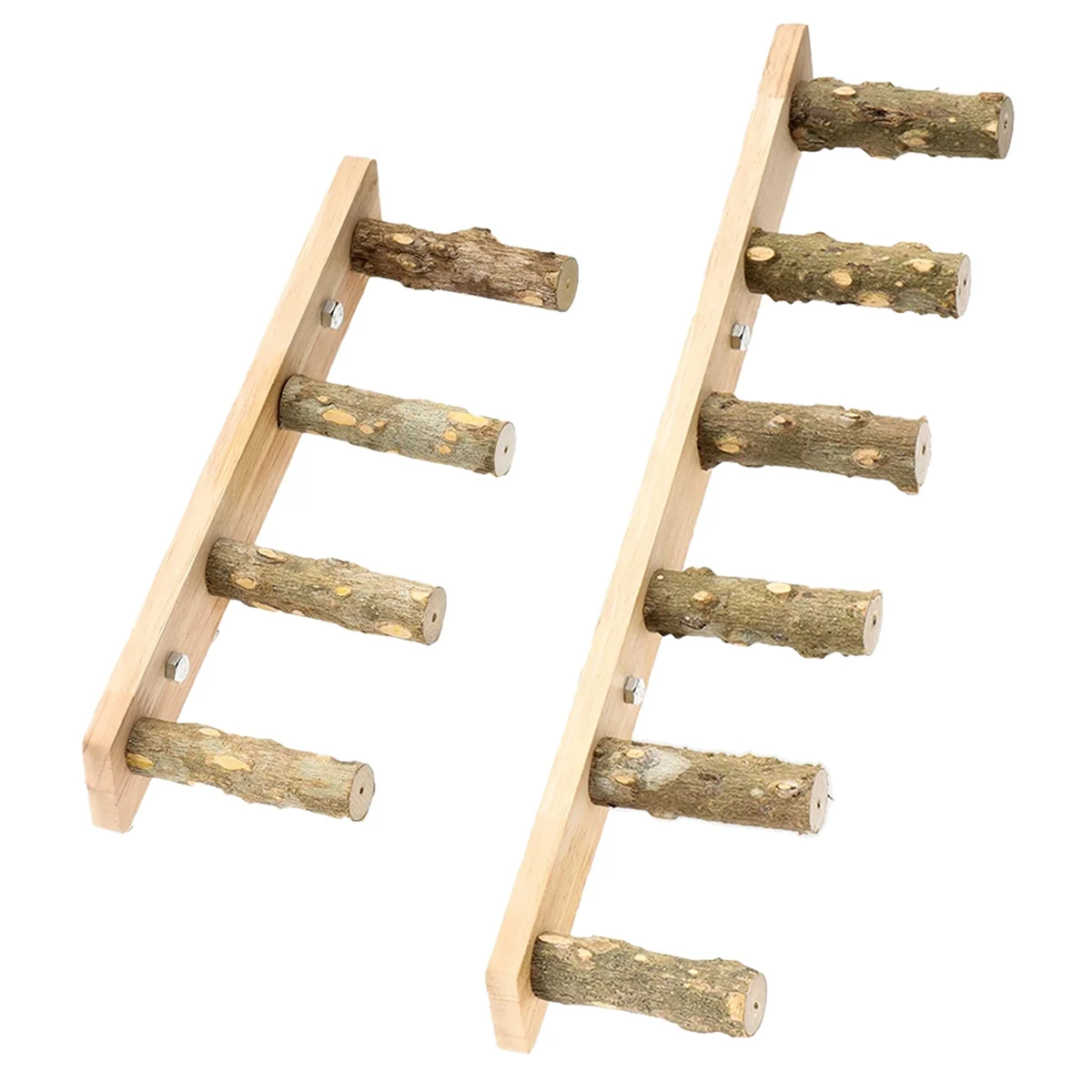 2PCS 4/6 Steps Wood Ladder Pet Interactive Bird Parrot Toy Ladder for Hamster Cage Grinding Stick Climbing Toy