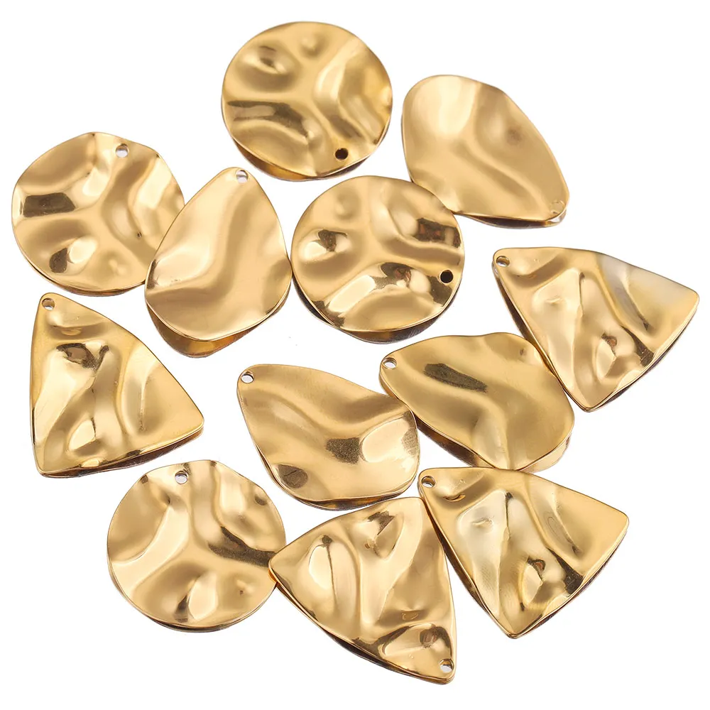 

10PCS Gold Stainless Steel Stamping Geometry Pendants Earring Charms Connectors for DIY Jewelry Making Supplies Wholesale Items