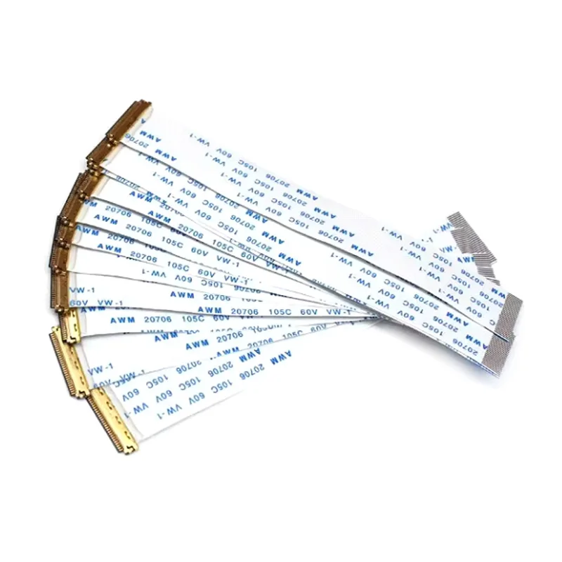 5 peças cabo de tela edp ffc cabo plano flexível 0.5mm passo 30p/40p I-PEX20454 awm20706 mesma direção direção invertida diy