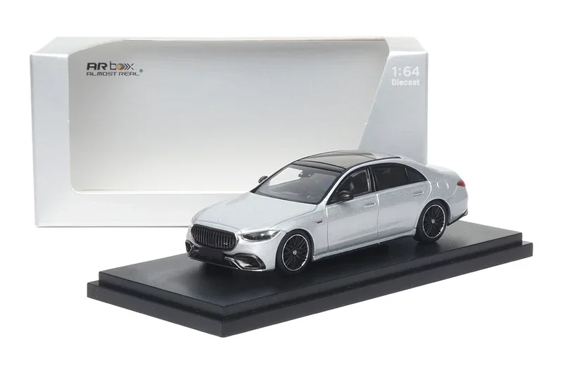 ar-ボックス-1-64-s-クラス-s-63-e-パフォーマンス-ハイテク-シルバー-ダイキャスト-モデルカー