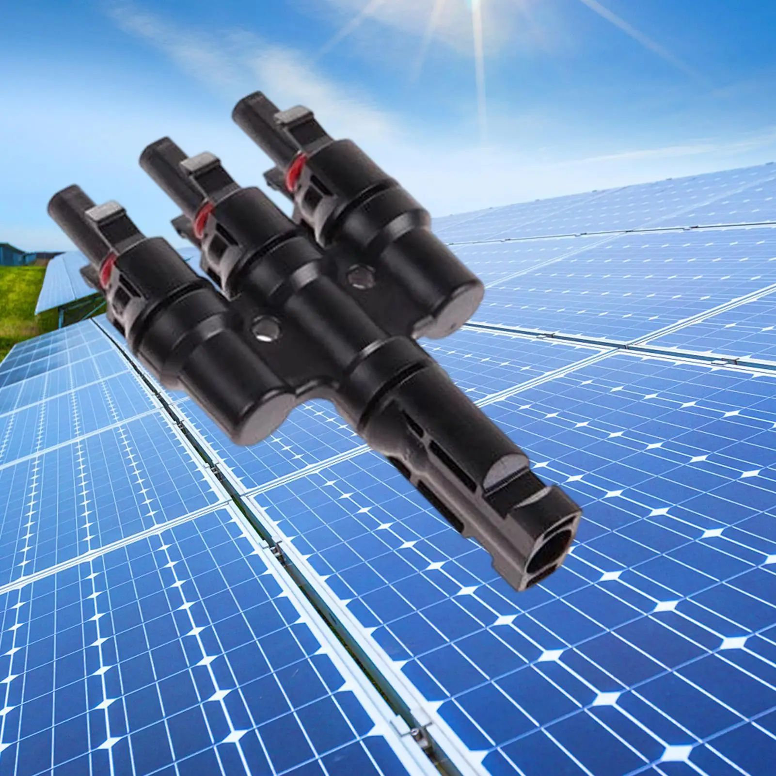 Solar Panel Connector 3 To 1 Waterproof Parallel Connection Adapter Solar Branch Connector For Home Roof Photovoltaic System