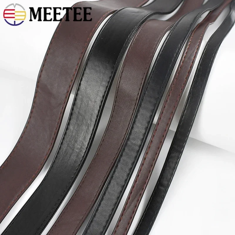 Meetee 5Meters 10-30mm PU Imitation Leather Cords Webbing Bags Strap String Rope DIY Necklace Bracelets Decoration Accessory