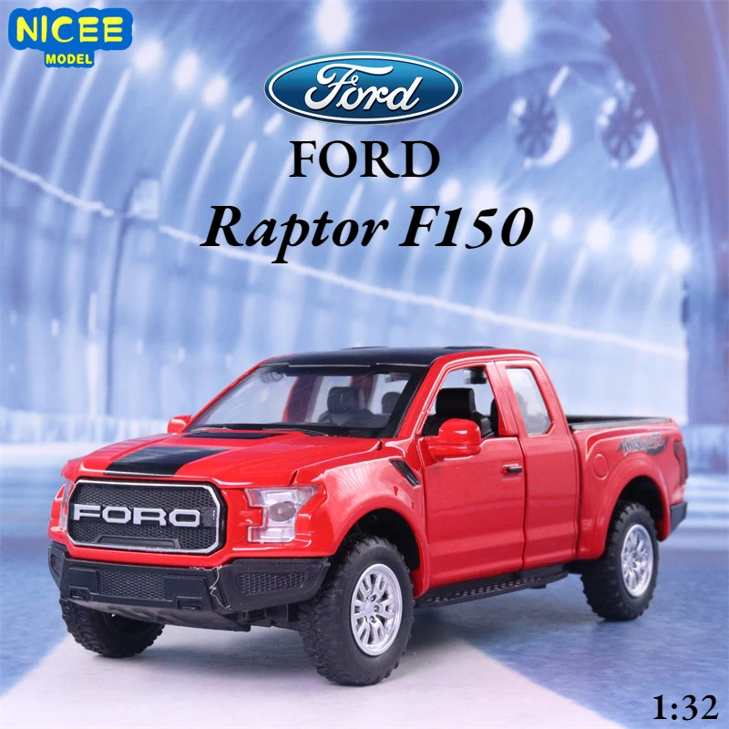 

1:32 Ford Raptor F150 Pickup off-road vehicle Diecast Metal Alloy Model car Sound Light Pull Back Collection Kids Toy Gifts A188