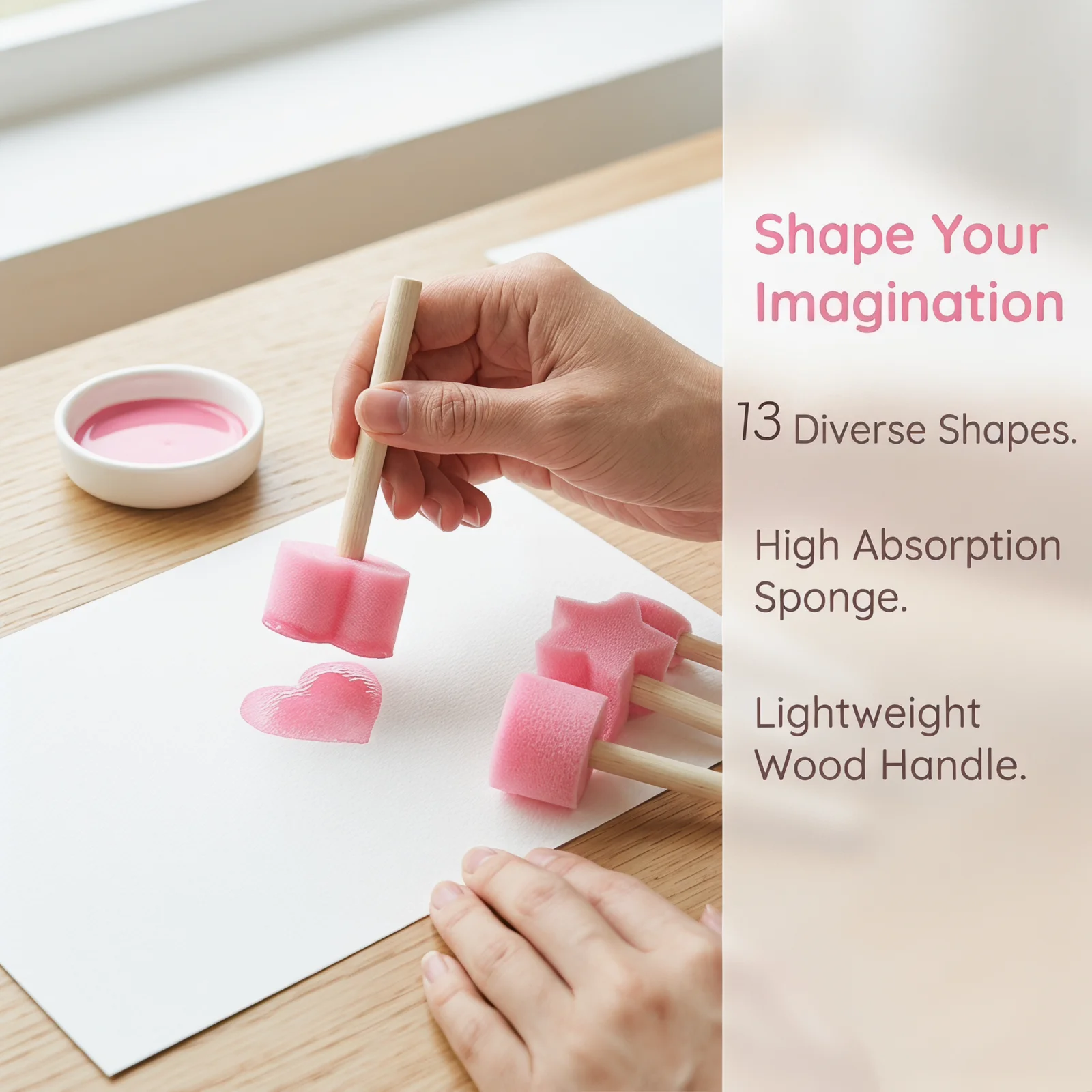 22Pcs Pink Sponge Stamp Brushe - Art And Craft Studio 评论和价格