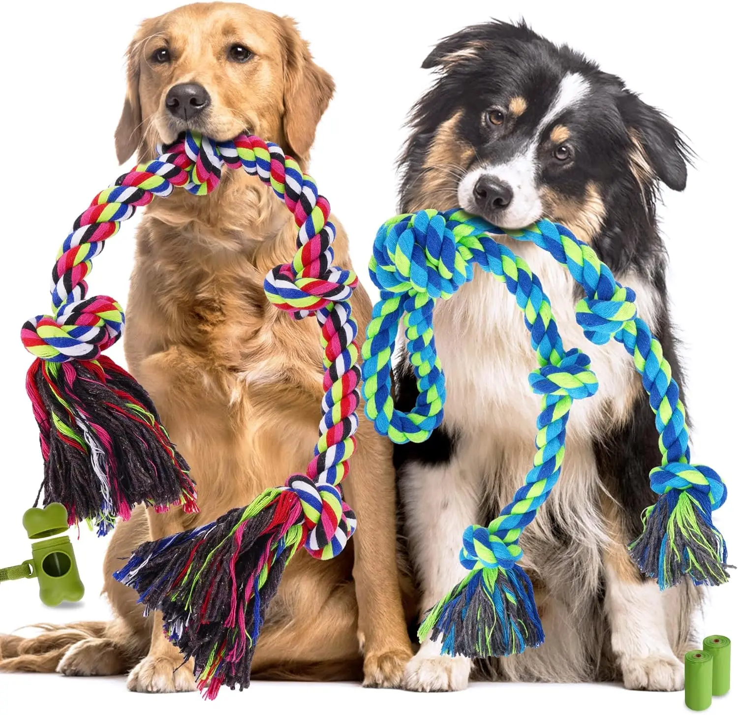 

5-Pack Durable Rope Dog Toys for Aggressive Chewers, Tug of War for Large, Medium & Small Dogs
