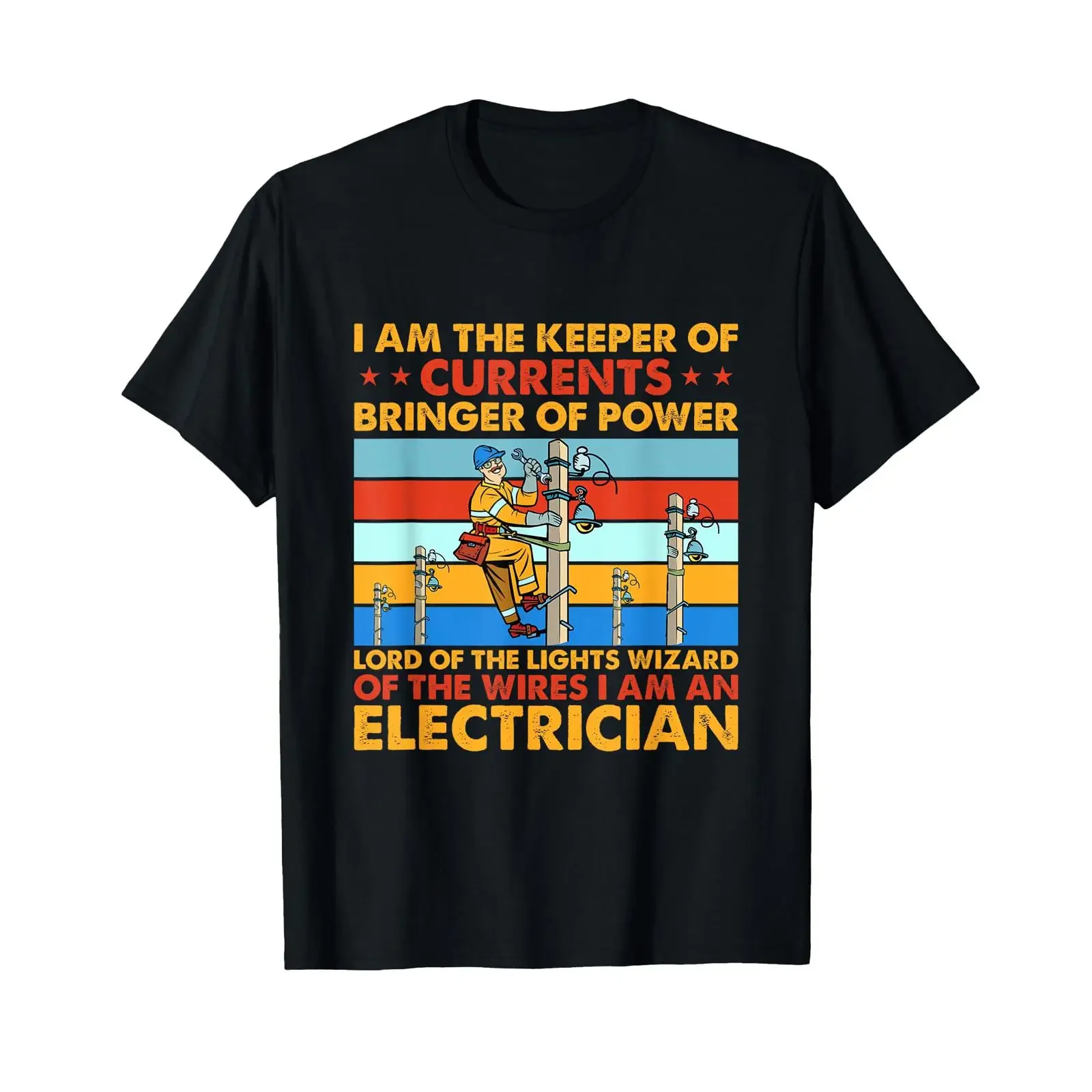 Electrician Quote Electrical Light Wizard Engineer Worker T Shirt vintage Washed graphic Versatile Casual Breathable streetwear