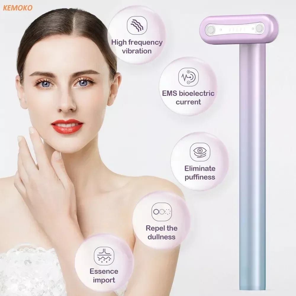 EMS Microcurrent Face Lifting Device Facial Wand Eye Neck Massager Red Light Skin Tightening Anti Wrinkle Skin Care Beauty Tool