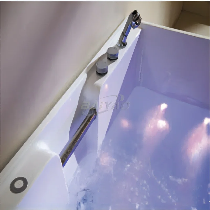 Nowoczesna Akrylowa Wanna Spa z Masażem, Podświetleniem LED, Furtkami Surfingowymi, Hydromasażem, Jacuzzi do Wanny, Wewnętrzna Szklana Jacuzzi dla Dwóch Osób