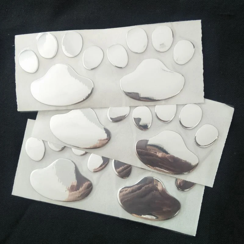 

1 Sheet 3D Paw Animal Dog Cat Foot Print Car Stickers Creative Decals for Motorcycle & Car Accessories