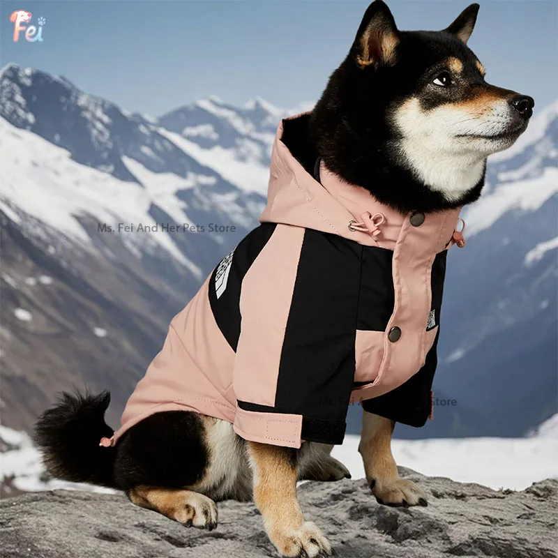 معطف واق من المطر للكلاب مناسب لجميع الأحوال الجوية، سترة شتوية مقاومة للرياح ومقاومة للماء للمغامرات الخارجية، سترة عاكسة للمشي في يوم ثلجي ممطر #3