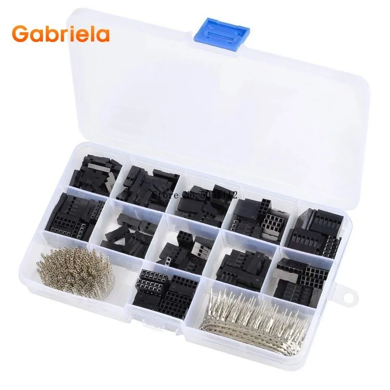 620pcs Dupont Connector 2.54mm Dupont Cable Jumper Wire Pin Header Housing Kit Male Crimp Pins+Female Pin Terminal Connector DIY