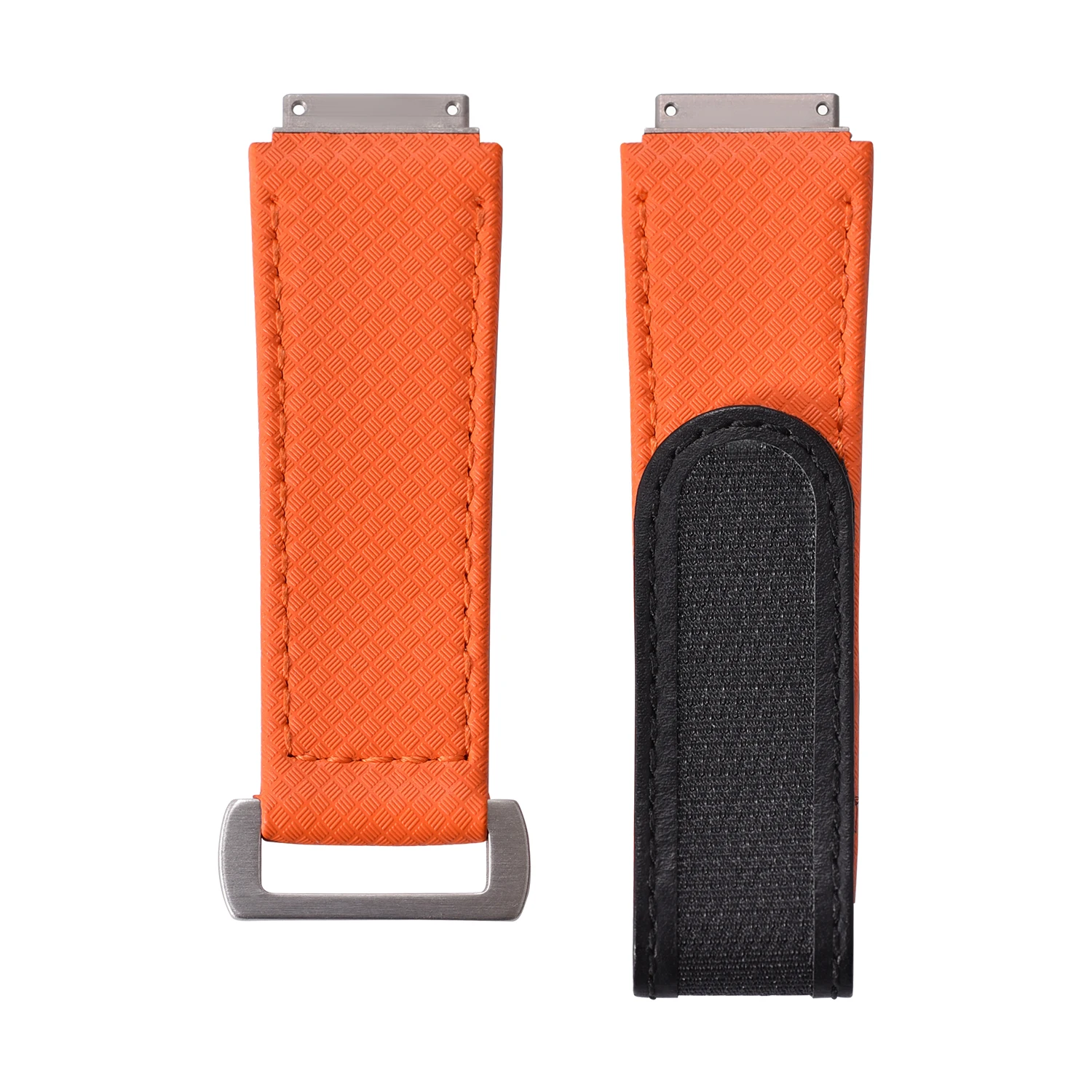 RM067 Curved End Hook And Loop Breathable Soft 20mm FKM Rubber Watch Strap Quick Release