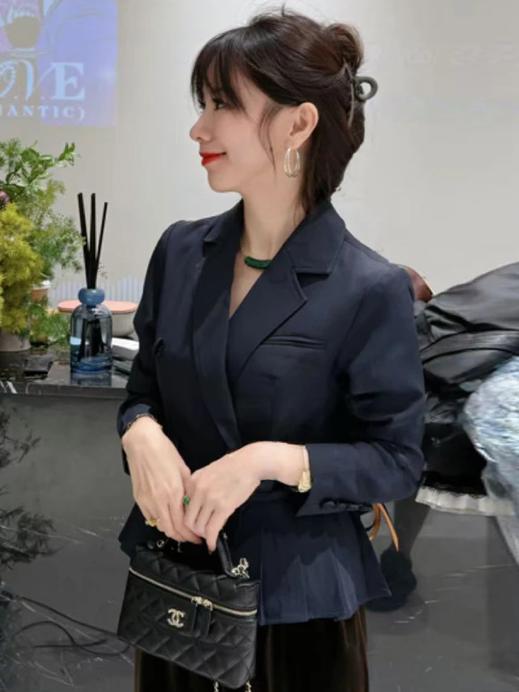 

Faionable повседневный женский костюм Jaet, осеннее новое поступление, дышащий длинный све, с застежкой на одной пуговице, чистый цвет