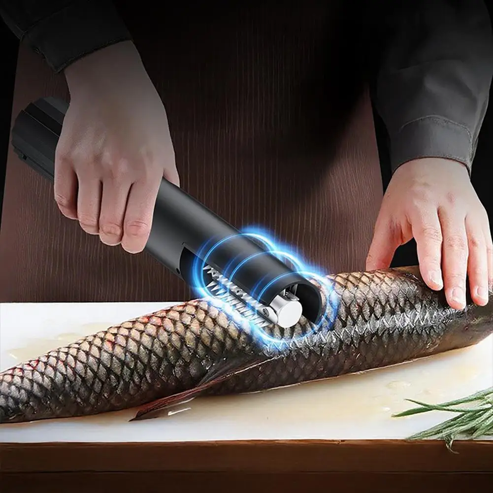 Electric Fish Scaler Coconut Shredder Handheld Rotating Kitchen Grater with Stainless Steel Blades Multi-Functional Efficient Sc