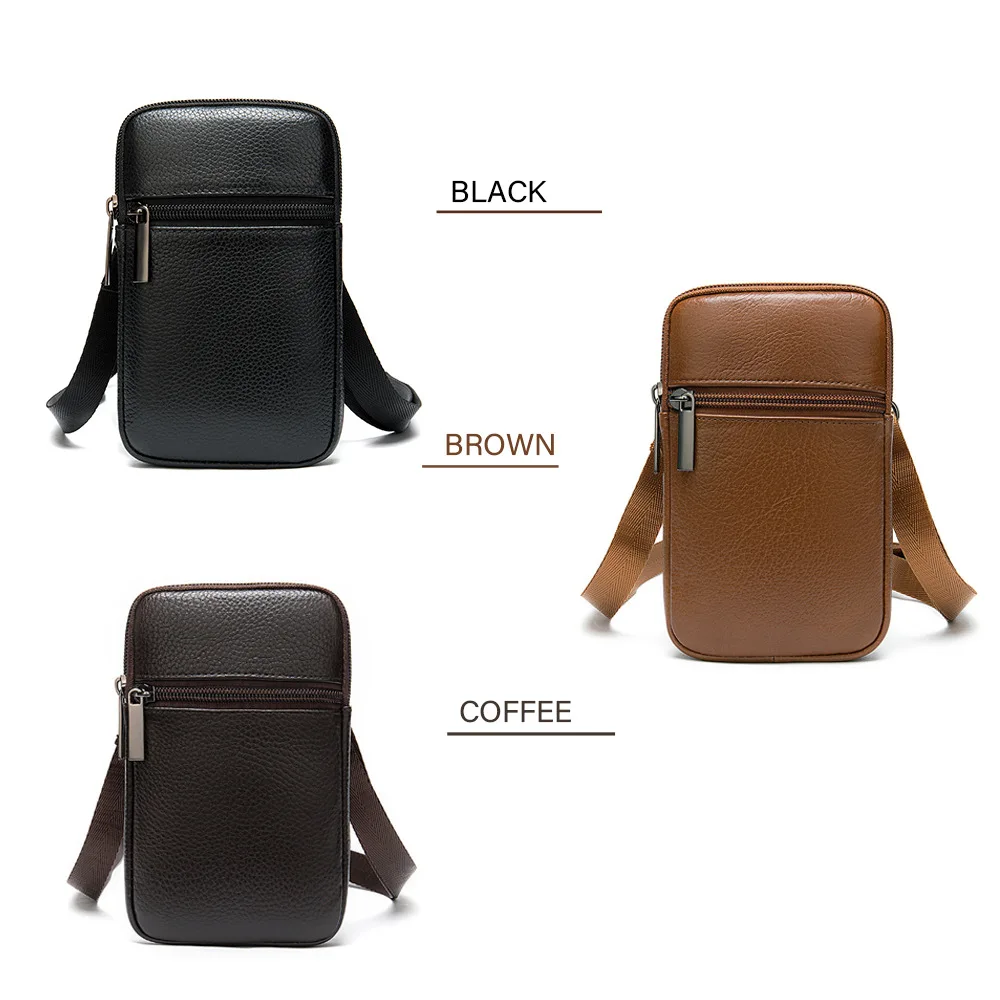 Casual Genuine Leather Messenger Bags Mens Bag For Men Small Phone Bag Men\'s Crossbody Bag Shoulder Male Cross body Bags Luxury