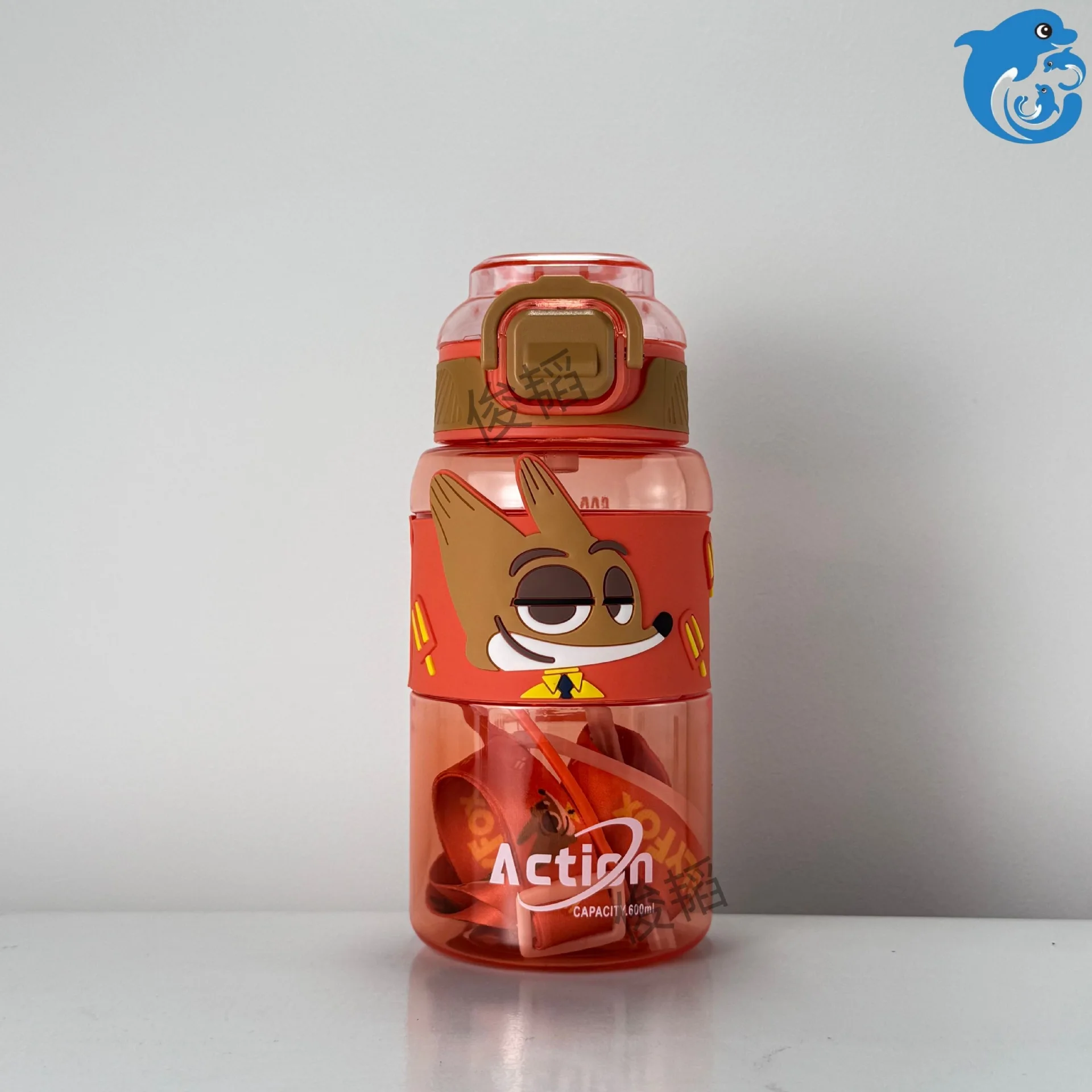 600 مللي جديد ل Zootopia2 كوب ماء الرياضة المحمولة مانعة للتسرب كوب بلاستك درينكوير مع جولة الصالة الرياضية أجهزة لياقة خارجية كوب شفاف