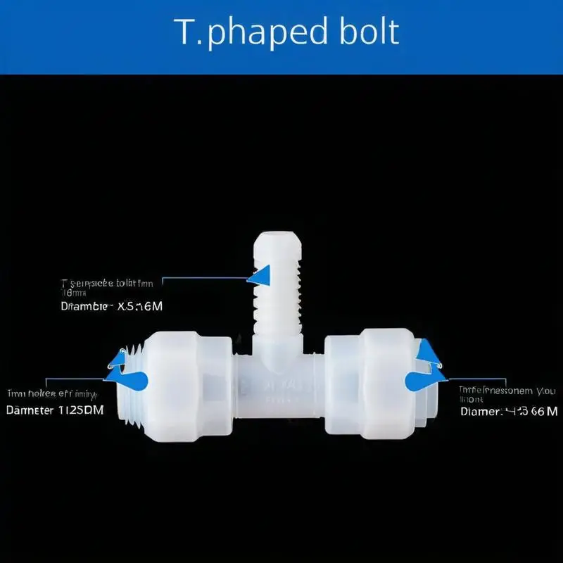 Conector rápido en T en forma de T, accesorio de tubería de plástico para sistema de acuario de ósmosis inversa, conexión de manguera de 14 38 OD a 14 tubos de agua RO