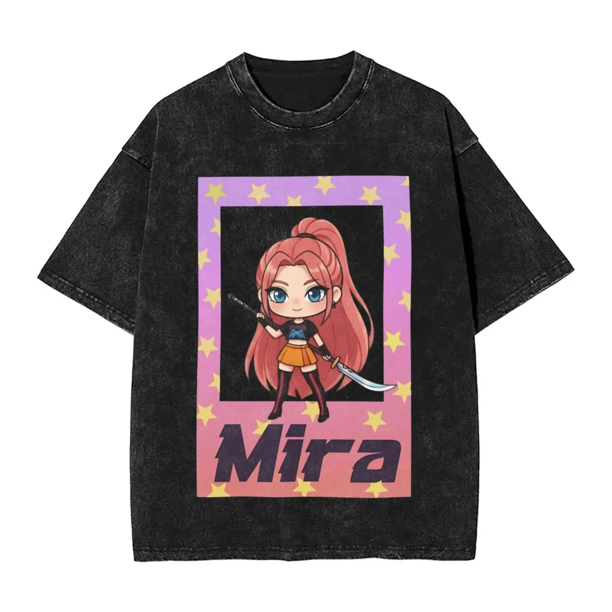 

Cute Chibi Mira Kpop Demon Hunters T-Shirt Summer Streetwear T-Shirts Cotton Harajuku Tshirt For Mens Short Sleeves Print Tees