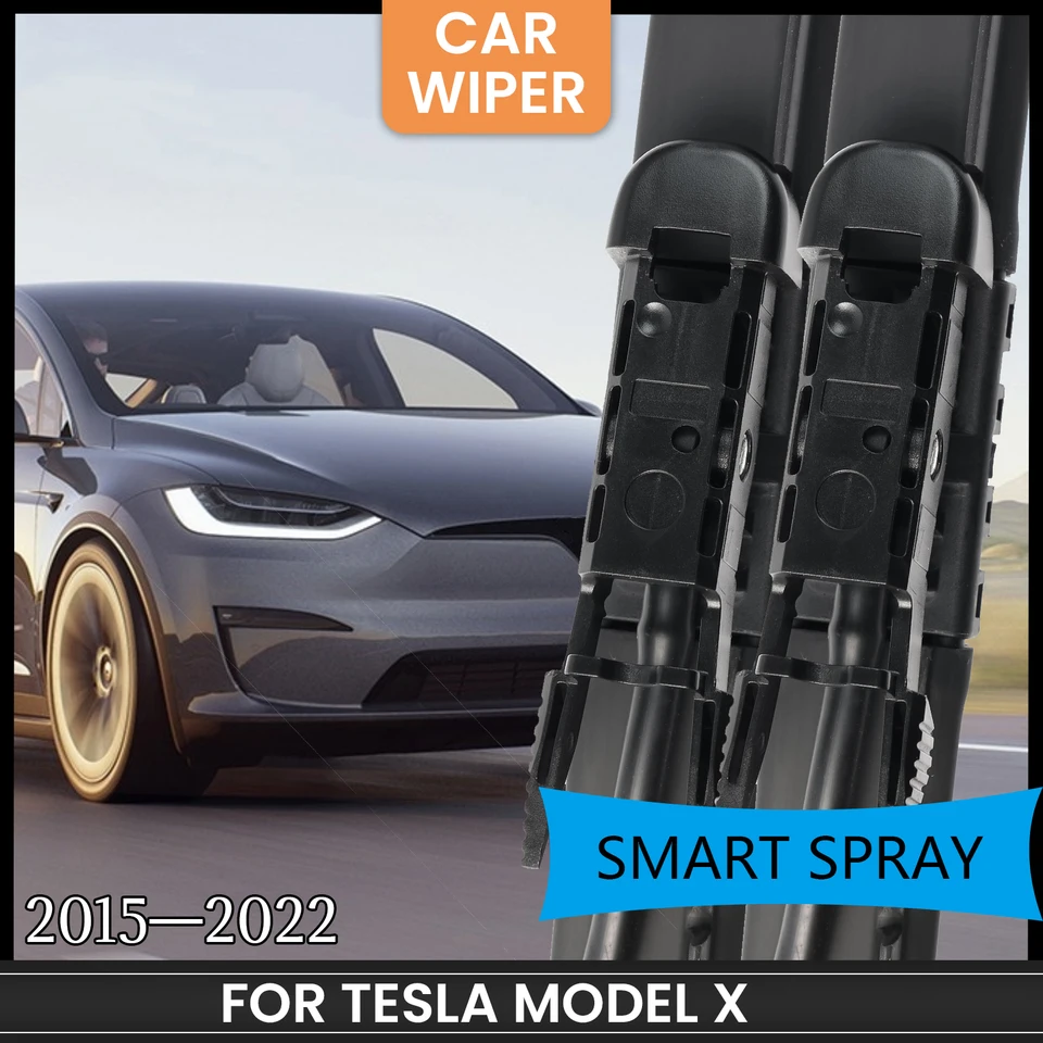 Tesla Model X 2015 - 2022 용 Erick의 와이퍼 전면 와이퍼 블레이드 앞 유리 앞 유리 레인 브러쉬 28 "+ 18" 와셔 노즐 포함 썸네일 7