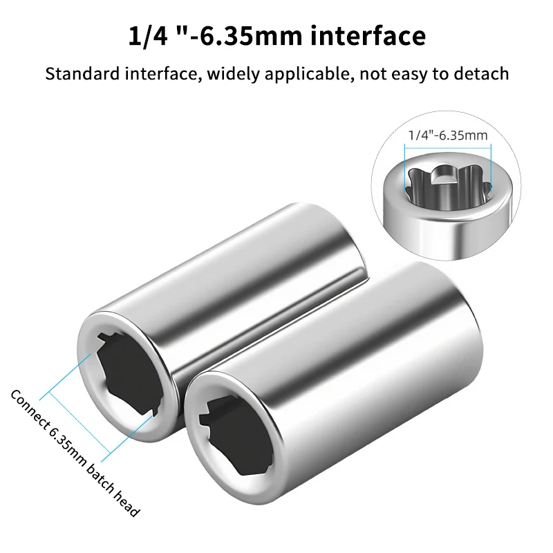 Quadruple Octet 1/4" Square to Hex 1/4" Screwdriver Bit Adapter Tool