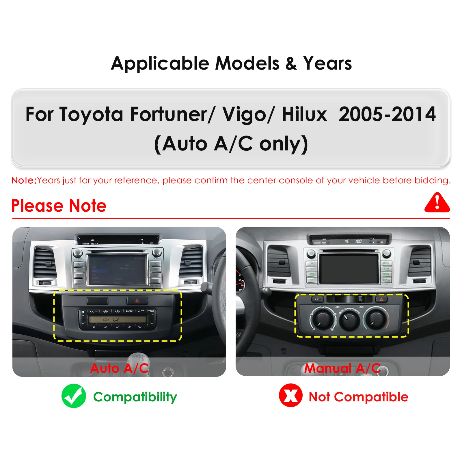 OSSURET 6115 Carplay 4G-LTE Carplay Android Car Radio For Toyota Fortuner Vigo Hilux 2005-2014 Auto A/C Car Multimedia Player