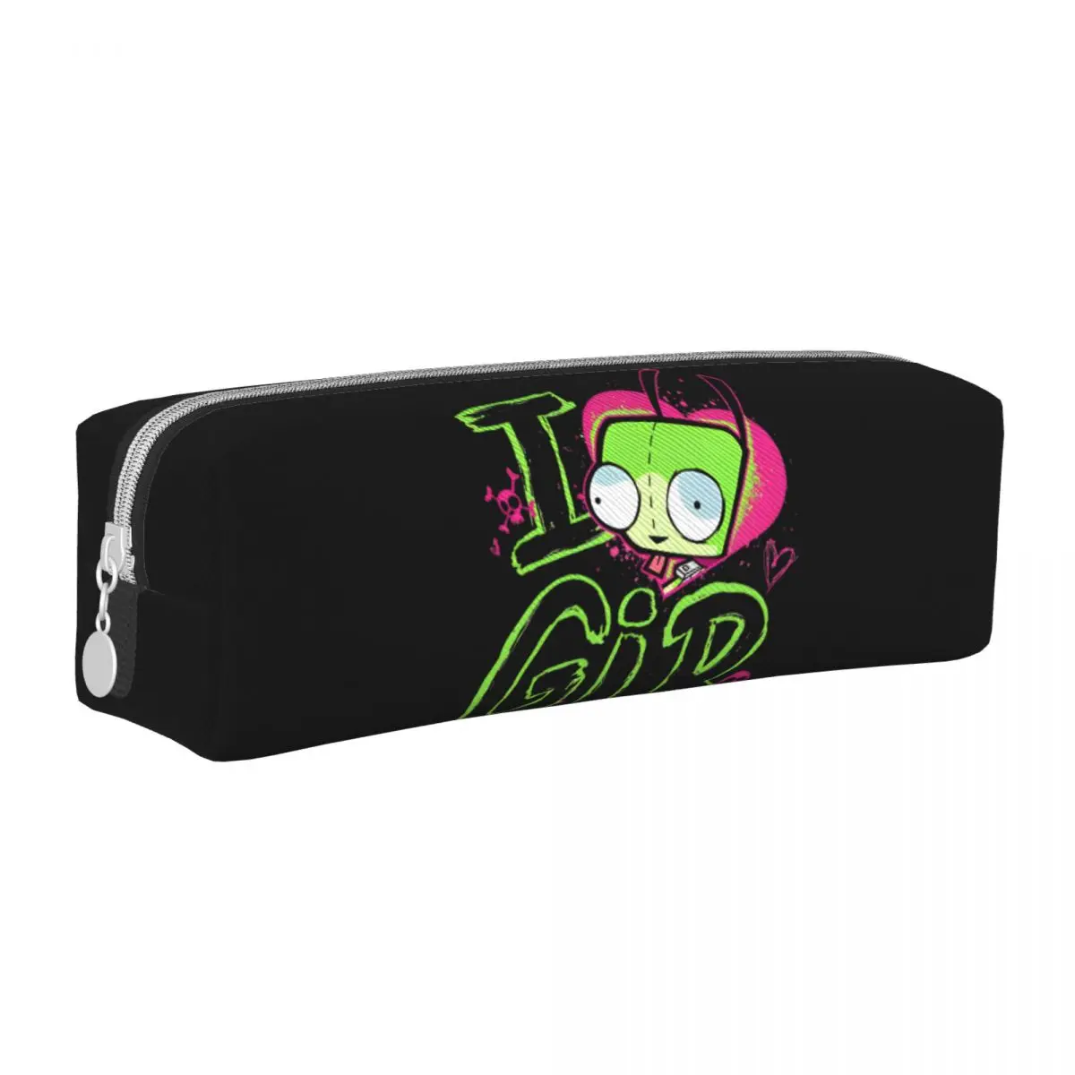 Invader Zim I Love GIR Pencil Cases New Pen Box Bag Student Large Storage Students School Gift Pencil Pouch