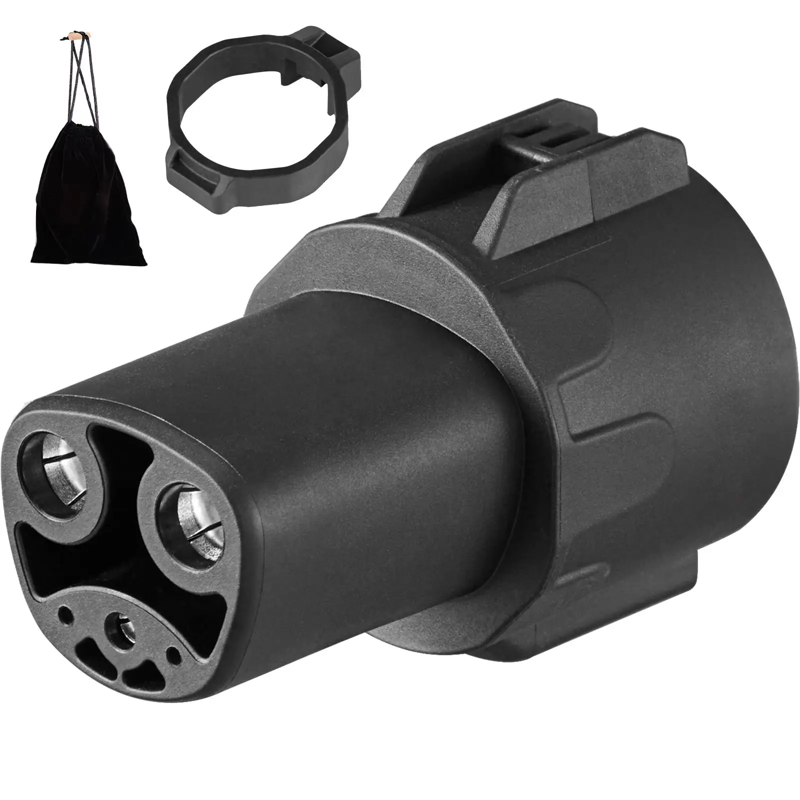 J1772 to for Tesla Charger Adapter, 80 Amp 240V AC, SAE J1772 EV Charging Adapter to for Tesla Plug, with Storage Bag Anti-Drop Lock IP65 Material, Compatible with for Tesla model 3 , Y, S, X