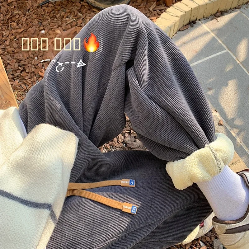 

Corduroy Men's Winter Thiened Fce Youthful Trousers Casual Faion Brand Trendy Men's Winter Wear Loose Fit Spor Pants