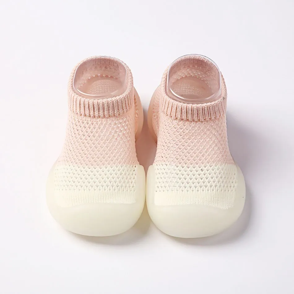 Toddler First Walkers Shoes Girl knitting Cotton Elastic Shoes Newborn Soft Non Slip Solid Color Simplicity Socks Shoes 0-3Years