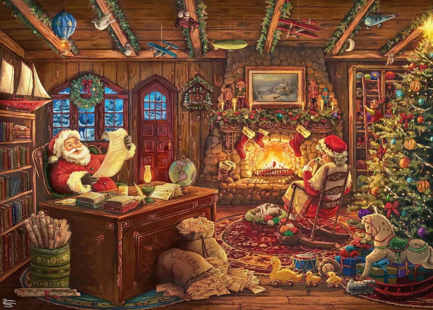 

1000 Piece Christmas Home Jigsaw Puzzle for Adults, 27.56x19.69 Inch Educational Challenge Toy