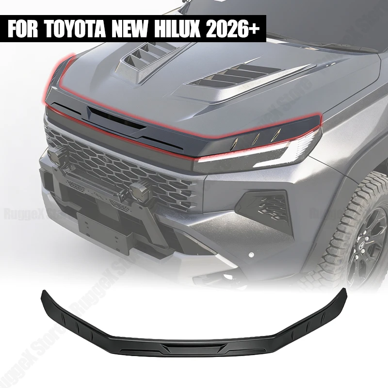 Bonnet Protector Hood Shield For Toyota HiLux 2026+ ABS Black Front Stone Deflector Sand Block Cover Exterior Pickup Body Kits