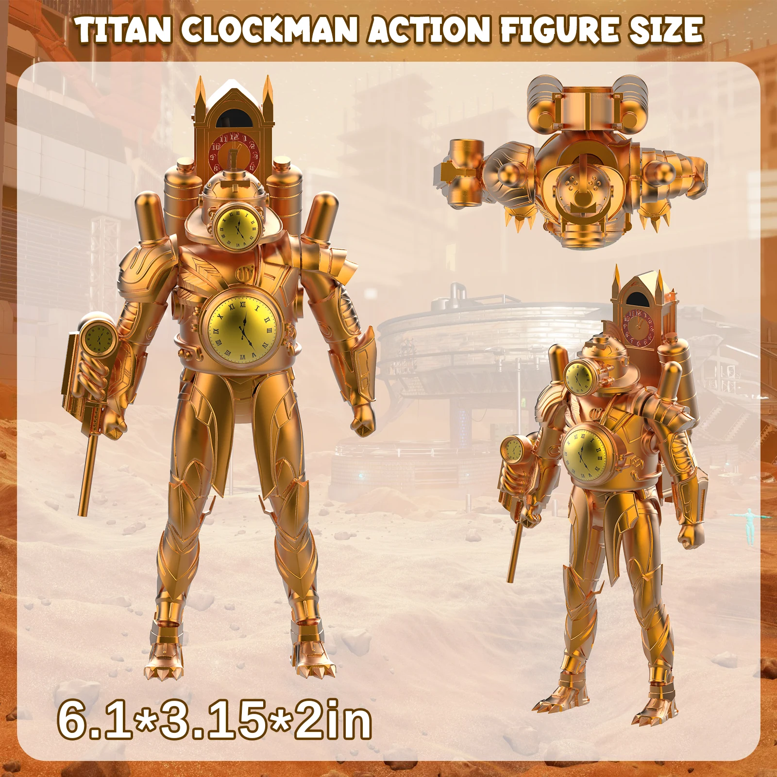 Klok Robot Bouwsteenspeelgoed, Desktop Decoraties, Karakteropruiming beeldjes, Kerstmis/Halloween/Verjaardagscadeaus