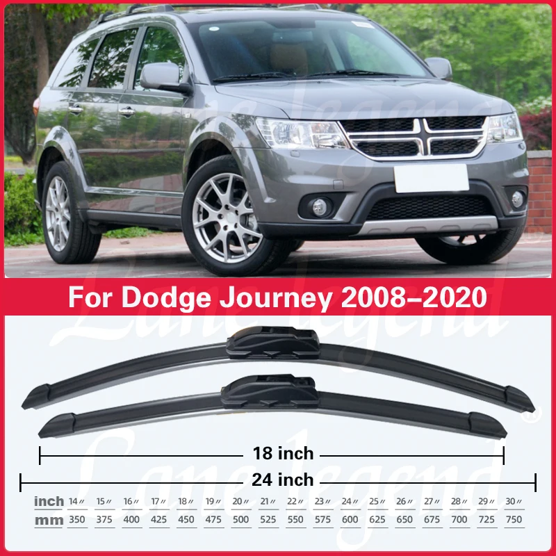 Car Wiper For Dodge Journey 2008 - 2020 Front Rear Wiper Blades Windshield Windscreen Clean Window 24"+18"+12" Car Accessories