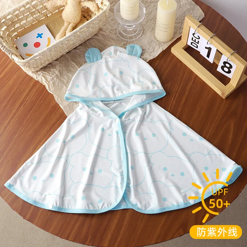 Children's Sunscreen Clothing Summer UV Protection Boys and Girls Ice Silk Thin Breathable Sunscreen Cloak Outdoor
