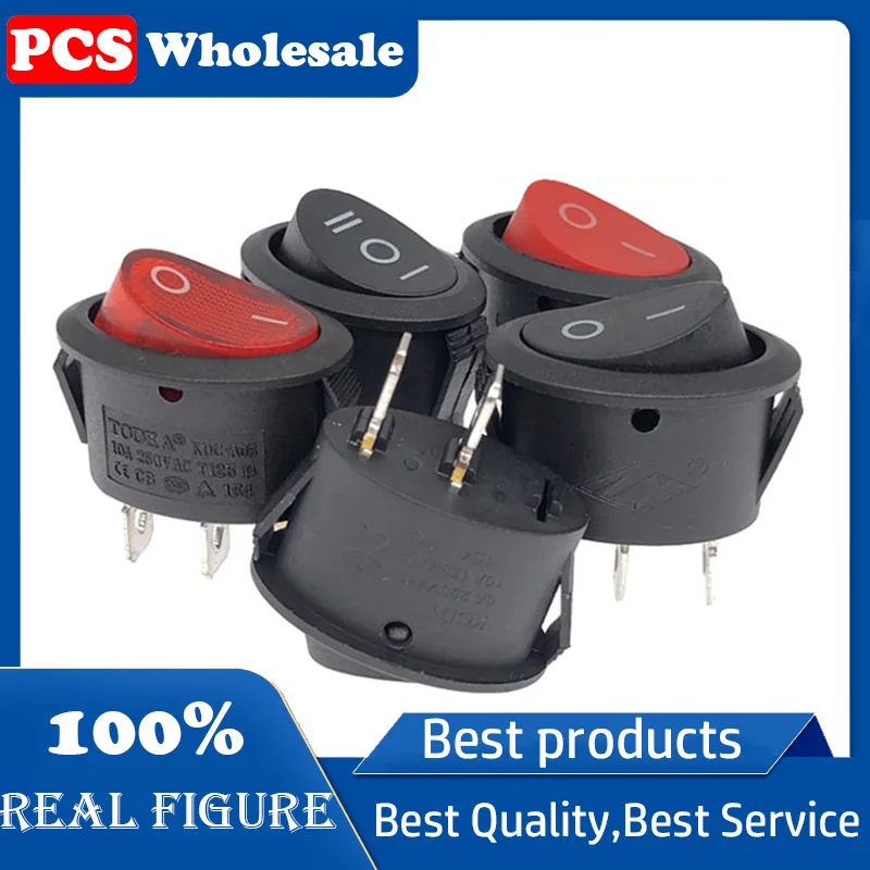 Electric kettle Electric kettle Power supply rocker Round with light boat oval switch 2/3 pin 2/3rd gear 6A/250V