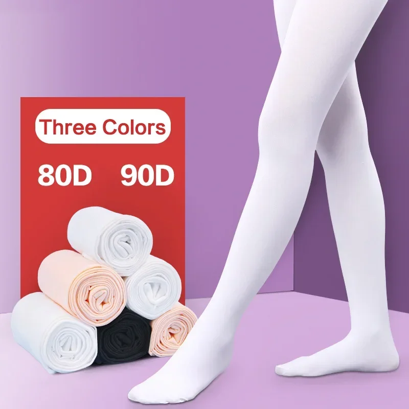 Medias de ballet para niñas y adultas, pantimedias de danza sin costuras para mujer, pantimedias de ballet 80D 90D sin pie para niños, leggings de nailon.