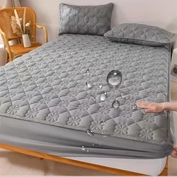 Waterproof Quilted Mattress Cover Anti-bacterial Mattress Protector Topper Pad Soft Fitted Sheet Not Including Pillowcase