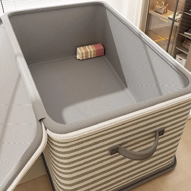 Lockable storage box, used for organizing clothes, blankets, toys in wardrobes, foldable password storage box
