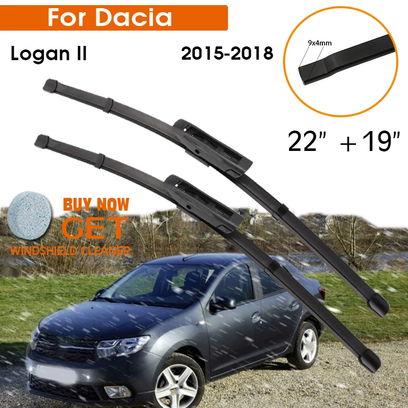 

Car Wiper Blade For Dacia Logan II 2015-2018 Windshield Rubber Silicon Refill Front Window Wiper 22"+19" LHD RHD Auto Accessorie