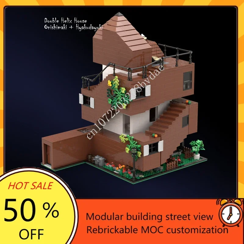 3264PCS Dubbele Helix Huis Modulaire MOC Creatieve street view Model Aangepaste Puzzels Architectuur Onderwijs Assemblagemodel Speelgoed Cadeau