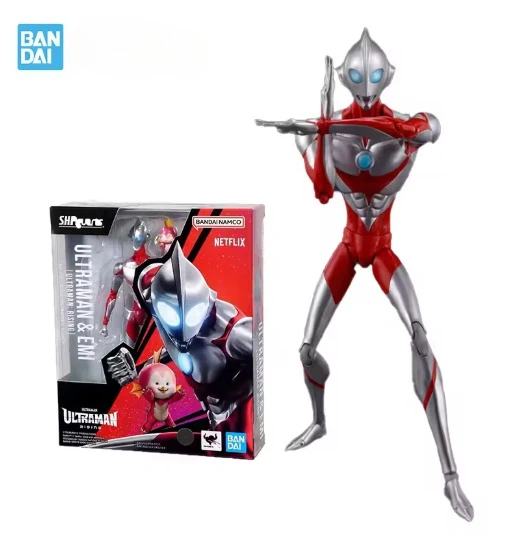 

Оригинальная фигурка Bandai Ultraman: Rising Model Kit, аниме-фигурки SHF Ultraman & Emi, коллекционная модель, игрушки-фигурки
